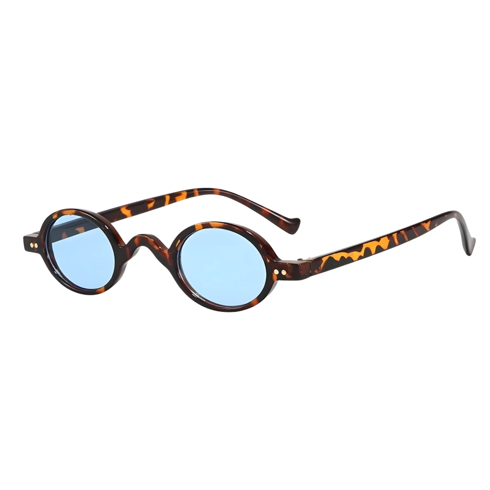 Rectangular sunglasses with tortoise frame and blue lenses, side angle — HARO Beaulieu Kérylos