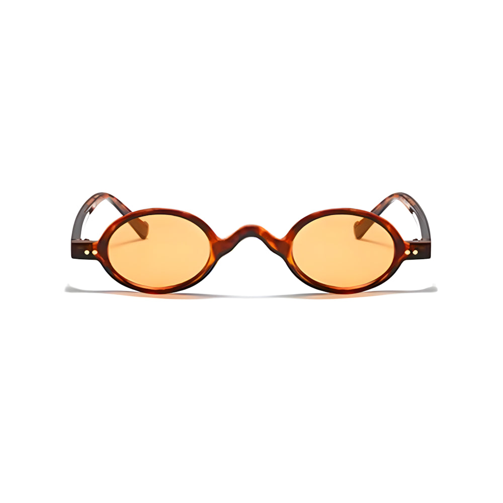 Rectangular acetate sunglasses with tortoise frame and yellow polarized lenses, front view — HARO Beaulieu Kérylos