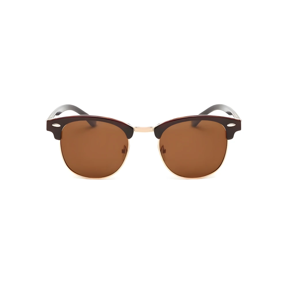 Browline sunglasses with brown frame and gradient lenses, front view — HARO Capri Malaparte