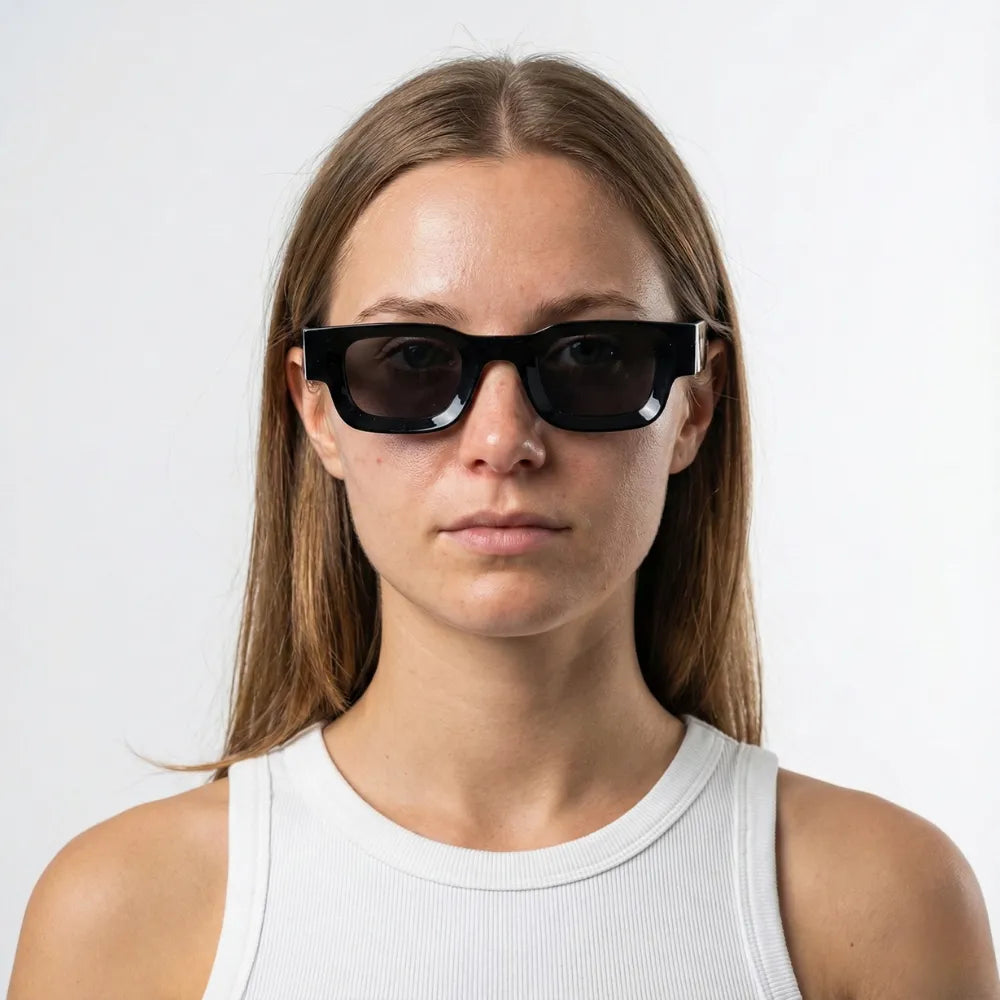 Bold rectangular sunglasses by HARO Eyewear — Côte d'Azur Menton editorial