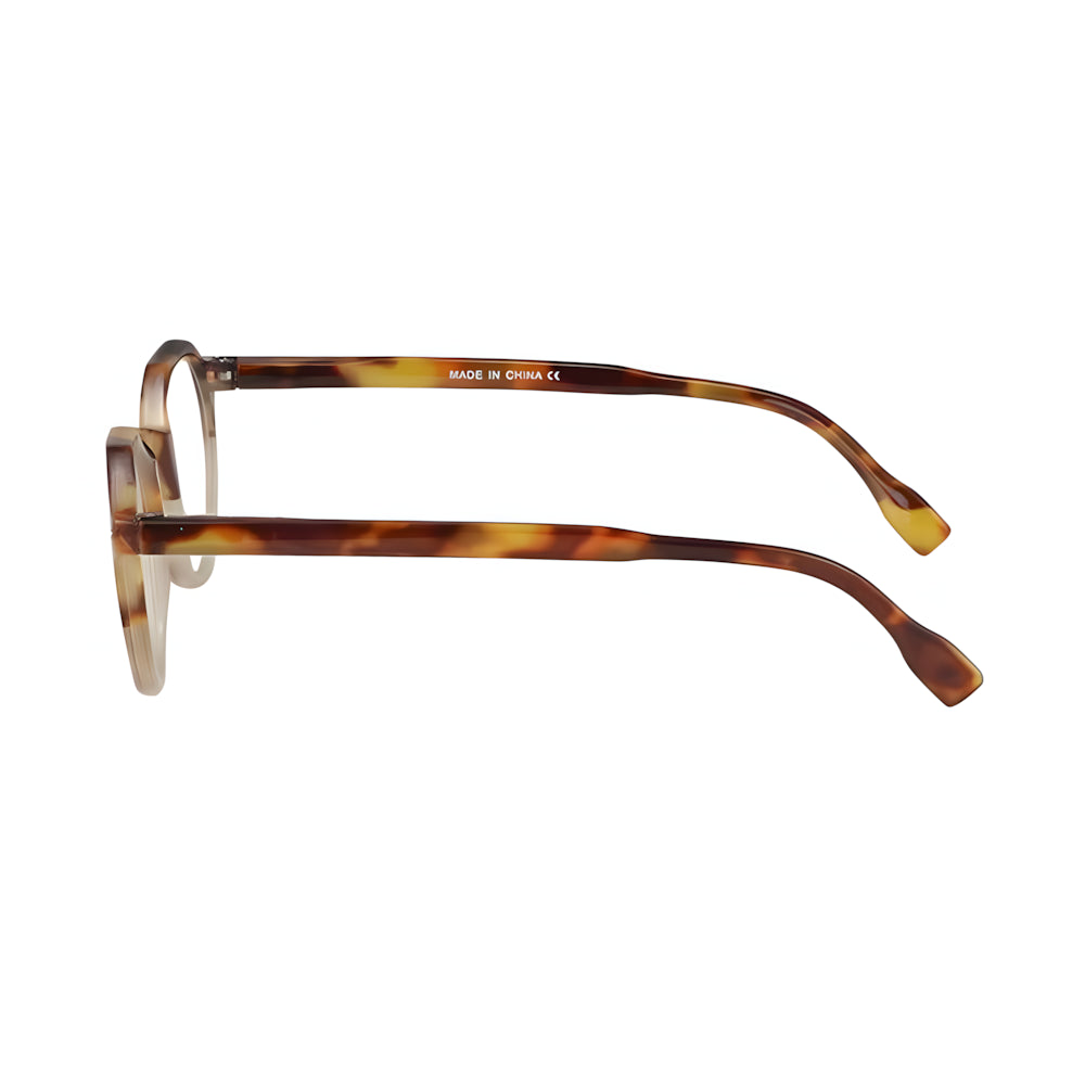 Round acetate glasses with tortoise gradient — HARO Sils Maria