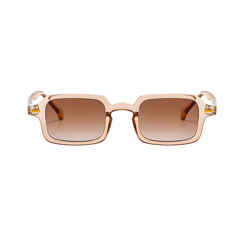 Rectangular acetate sunglasses with champagne frame and gradient lenses, front view — HARO Dolcevita Portofino