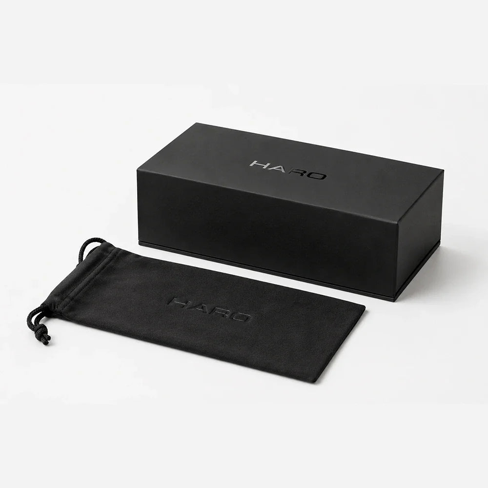 Calvi Citadelle round acetate sunglasses — HARO Eyewear packaging (case and bag)