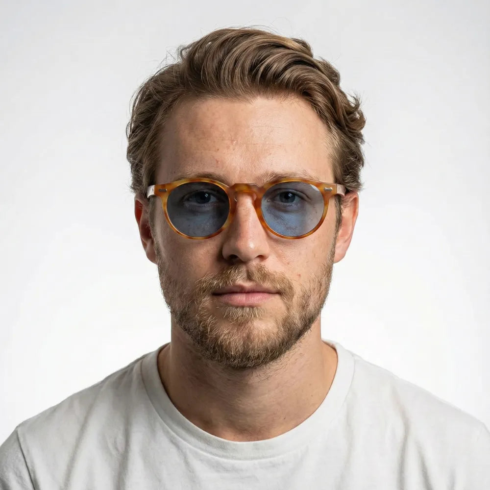Vintage round sunglasses worn outdoors — HARO Ravello Infinity lifestyle